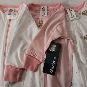 Gerber Pink and White Kids Pajamas